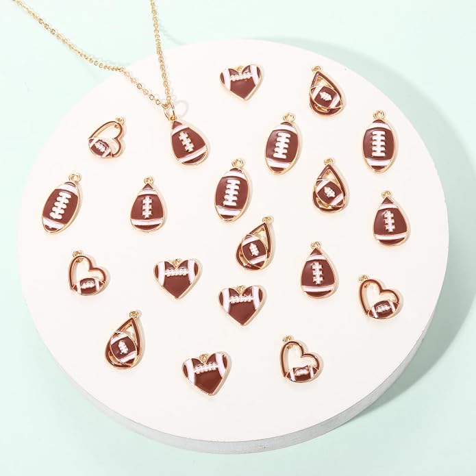 20PCS Sports Charms Enamel Basketball Baseball Pendant Charms - Image 3