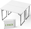 Folding Table 2 Pack, 4 FT Foldable Plastic Table by FoldingFurniture