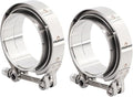 LokoCar 4.0 Inch V Band Clamp with Flange Male Female Stainless Steel 2Pcs