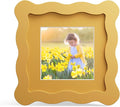 4x4 Picture Frame with Mat for 3x3, Wavy Edge Wooden Real Glass Photo Frame for by THKRLOF