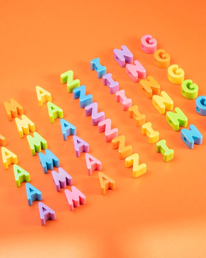 DoDoBeads 26 Pcs 20mm Large Square Letter Beads, Cute Blue Big Alphabet Beads - Image 8