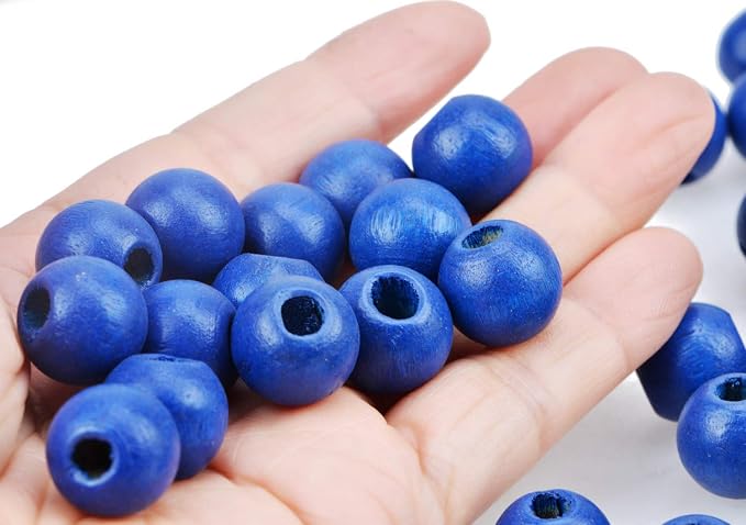 AD Beads Wood Spacer Loose Wooden Craft Beads Big Hole Beads Assorted - Image 4