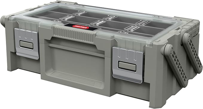18" Cantilever Tool Box Organizer, Olive Green Heavy-Duty Tool Storage Box - Image 2