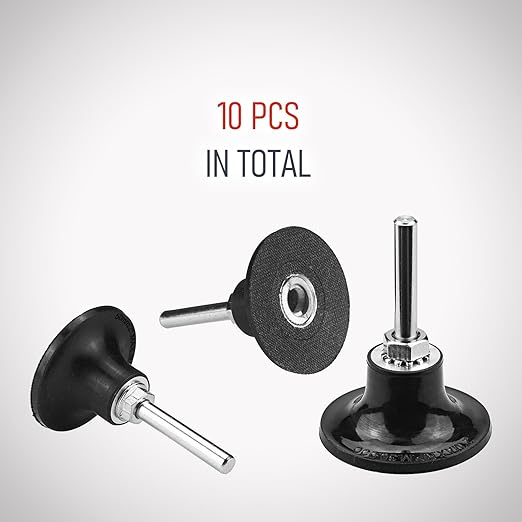 2" Pad Holder for Sanding Discs, Hard Rubber, TR System, 10 Pcs Pack