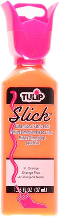 Tulip Dimensional Fabric Paint 1-1/4 Ounces-Slick-Fluorescent Orange by Tulip
