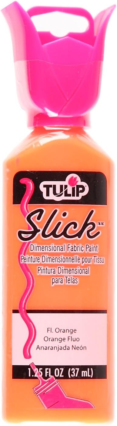Tulip Dimensional Fabric Paint 1-1/4 Ounces-Slick-Fluorescent Orange by Tulip