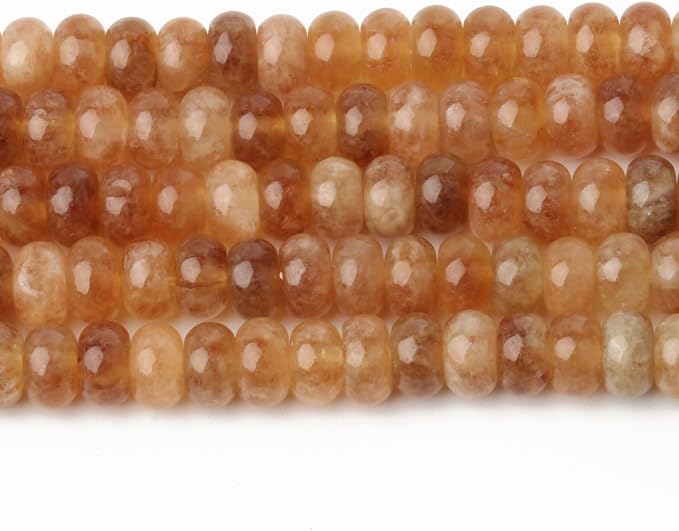 Songxi 5x8mm Natural Yellow Crystal Stone Rondelle Beads, Gemstone - Image 3