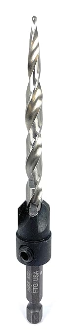 FTG USA Adjustable Wood Countersink Drill Bit #14 (1/4") with Tapered Drill Bit for Woodwork