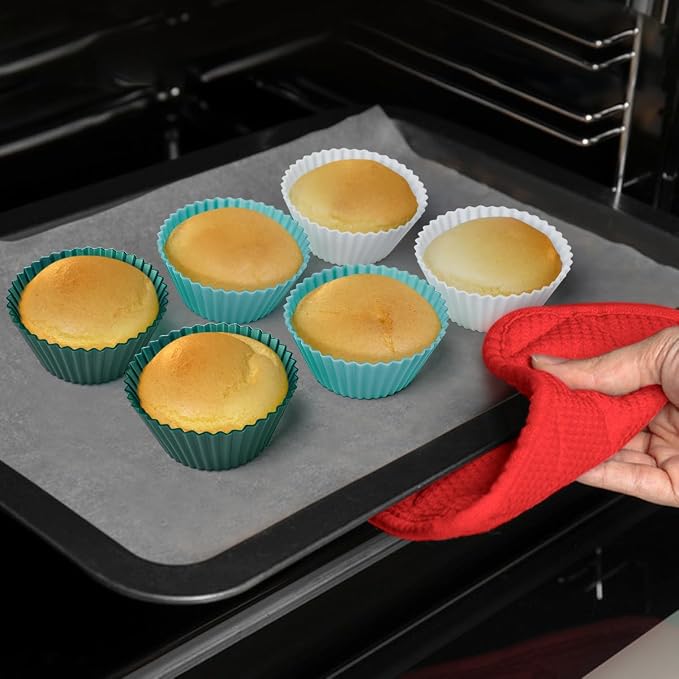 Silicone Cupcake Liners 34 Pack Baking Cups Muffin Liners Nostick Cake Molds - Image 2