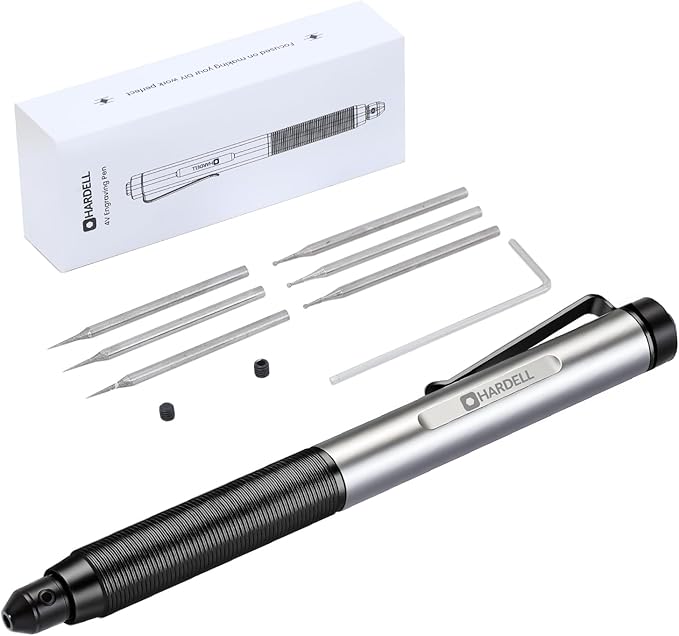 Engraver Pen, HARDELL Engraving Pen USB Rechargable with Premium Bits, Cordless Engraving Tool Portable, Micro DIY Engraving Tool Kit for Glass Stone Wood Metal Plastic Jewelry