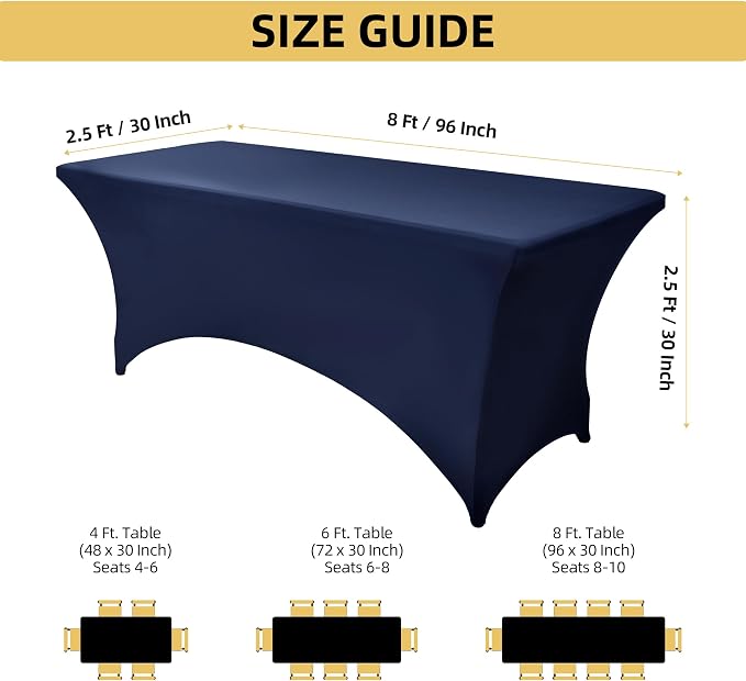 2-Pack 8ft Spandex Table Covers - Image 4