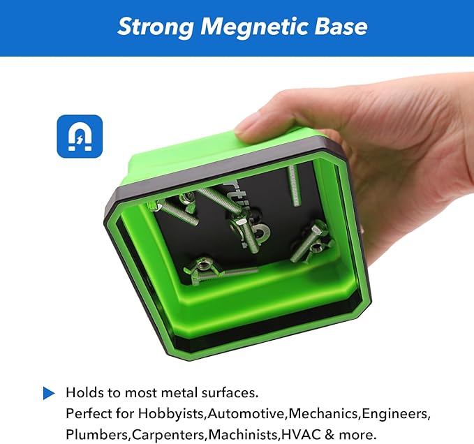 Collapsible Magnetic Parts Tray Set, 3 Pack Foldable Silicone Magnetic Tool Trays for Bolts, Screws, Nuts and Other Small Metal Parts, 4.5 Inch Square Silicone Bowls