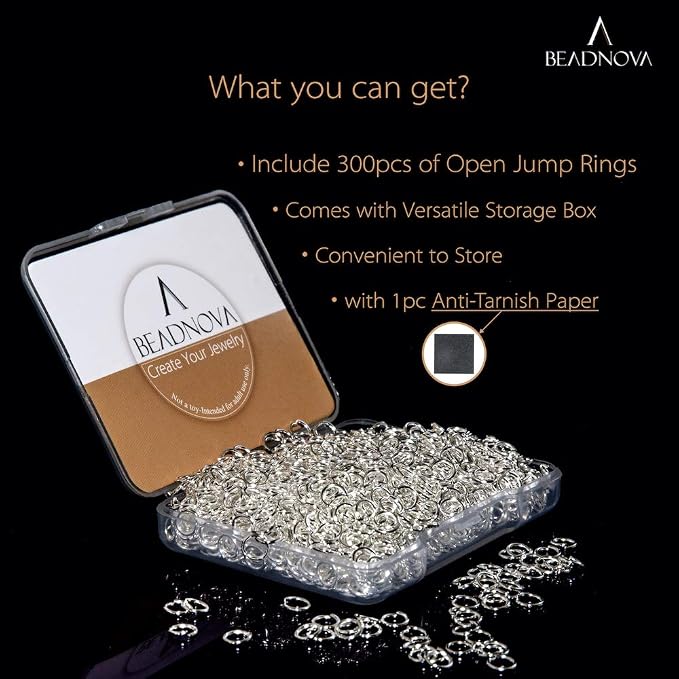 BEADNOVA 5mm Jump Rings for Jewelry Making Silver Open Jump Rings for Earrings - Image 2