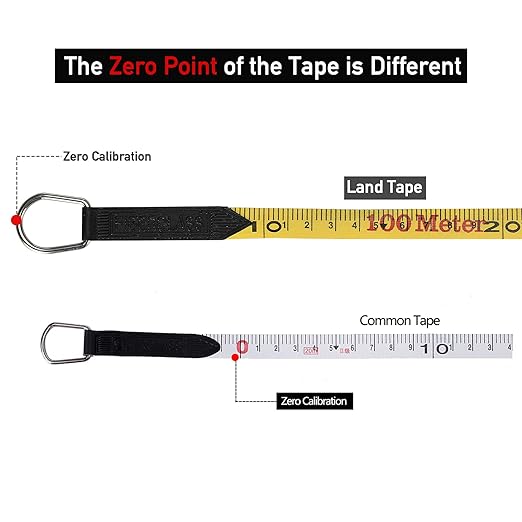 LAND 330FT/100M Heavy Duty Fiberglass Tape Measure - 1/2-Inch Wide, Dual Inch/Metric Scale, Durable Open Reel Measuring Tape for Surveying, Engineering, Runway Construction