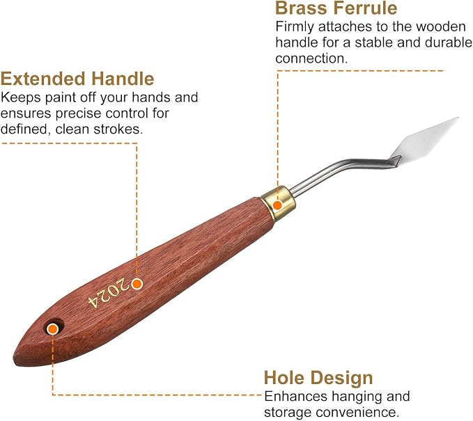 HARFINGTON Palette Knife Painting Tool 1.18" x 0.51" Stainless Steel Teardrop - Image 5