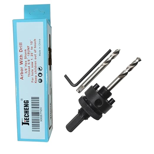 Bi-Metal Hole Saw Arbor Mandrel 3/8" Hex Shank with High Grade Pilot Drill bit