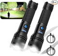 THY TRY Rechargeable LED Flashlight 2-Pack, 90000 High Lumens Super Bright Handheld Flashlights, 5 Modes & Adjustable Focus, High Powered Handheld Flashlight for Home Camping Outdoor Night Work
