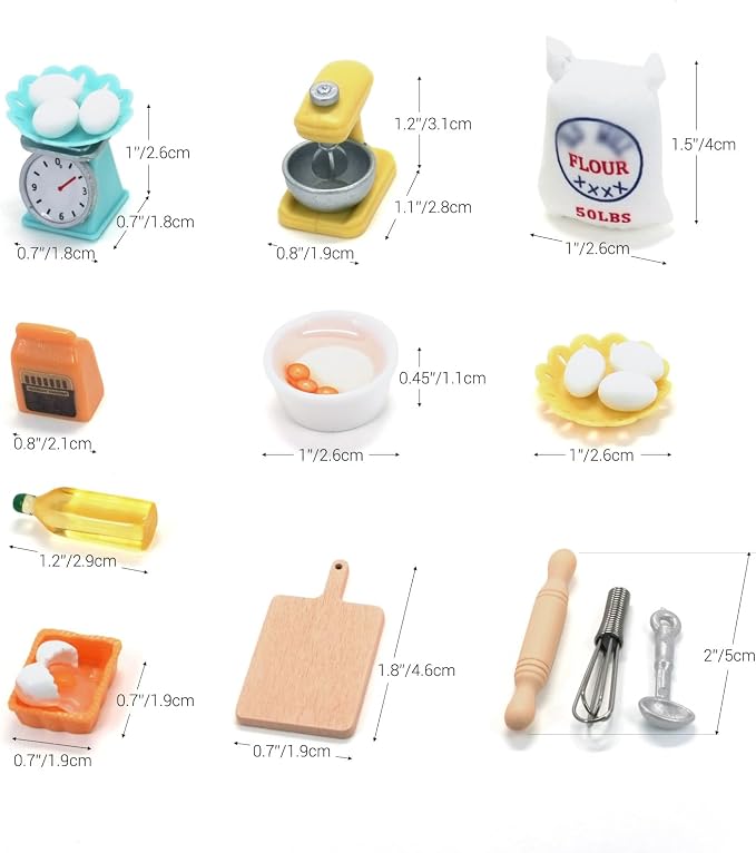 1:12 Scale Miniature Dollhouse Kitchen Baking Accessories - Image 5