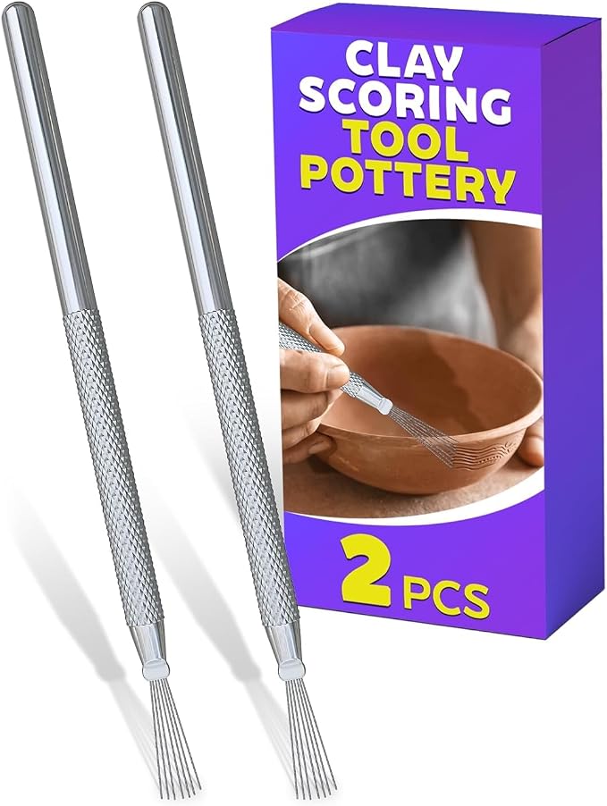 2 Pcs Pottery Scoring Tool – 5.33 Inch Clay Scoring Tool by KETAR