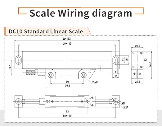 3 Axis DRO Digital Readout for Bridgeport Machine 9X42 Table Set,Linear Glass Scale DRO for Milling Machine 320mm 420mm 770mm 5um Resolution