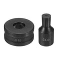 HARFINGTON Hydraulic Hole Punch Die Φ15mm Round Hole 40Cr Steel Electric Punching Kit for CH70 Electric Punching Machine, Black