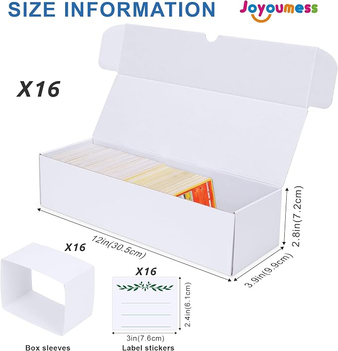 Trading Card Storage Box, 16 Pack Cardboard Card Organizer - Image 2