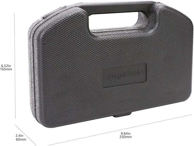 Amazon Basics 9-Piece Bi-Metal High Speed Steel Hole Saw Kit with Carrying Case, 25/32" to 2-11/16”, Black