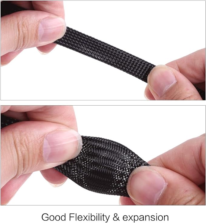 Keco 100ft – 1/8 inch PET Expandable Braided Cable Sleeve – Wire Sleeving - Image 5