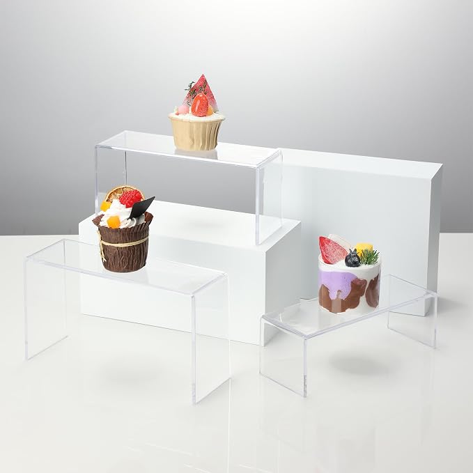 Goabroa 2 Sets 10 Pcs Clear Display Risers, Rectangular Risers Display Stands - Image 6