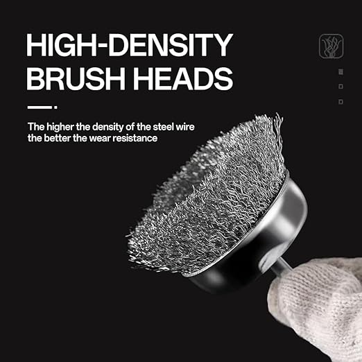 8 Pcs Wire Wheel Brush Set for Drill,Stainless Steel Wire Cup Wheel with 1/4 Inch Hex Shank for Rust Removal, Corrosion and Scrub Surfaces