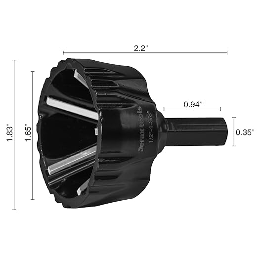 Tungsten Carbide Chamfering Drill Bit 1/2" to 1-3/8" Uniburr, Bolt Thread Repair Tool for Removing Burr, Quick Release Hex Shank Deburring Tool for Metal Rod, Tube, Screw, Dowel, Sheet
