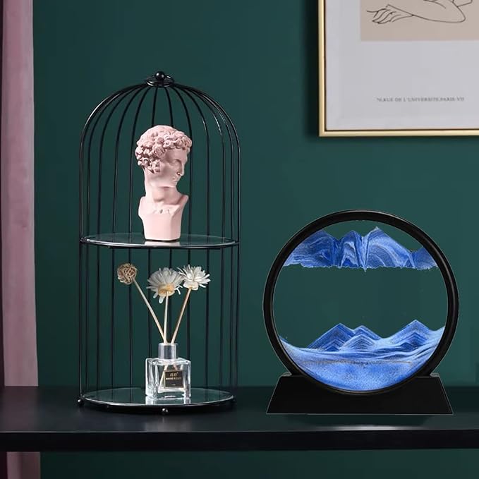 rysnwsu 3D Dynamic Sand Art Liquid Motion, Moving Sand Art Picture Round Glass - Image 5