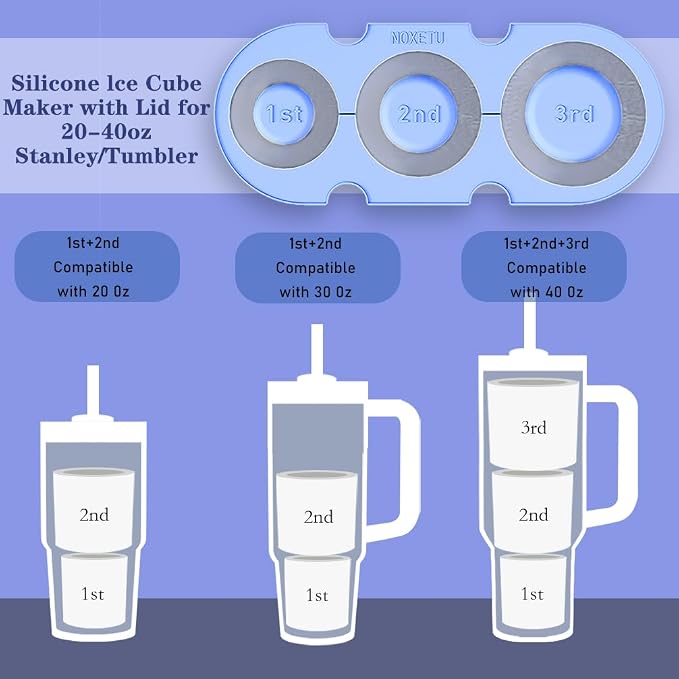Silicone Ice Mold for Stanley Cup 30 40oz, Tumbler Ice Maker | Easy Fill and - Image 4