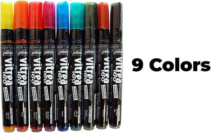 Pebeo Vitrea 160 Assorted Glossy Glass Paint Markers - Image 4