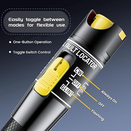 Visual Fault Locator,100-120KM Fiber Optic Cable Tester Meter VFL Red Light Pen Light Source Testers(100-120KM)