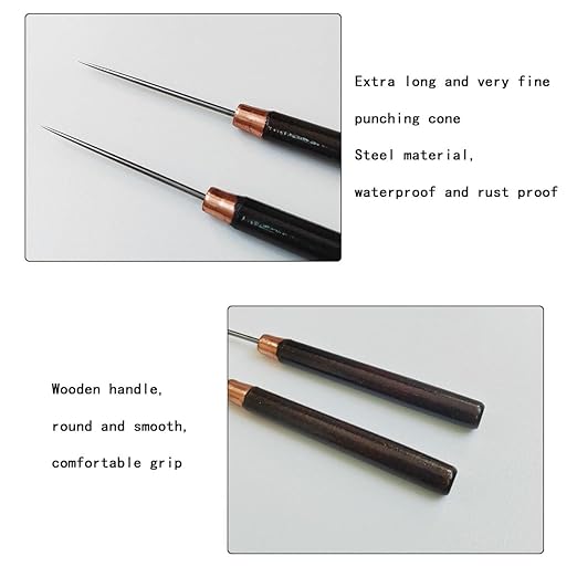 2 Pcs Awl Tool, Leather Awl Punch Tool, Scratch Awl Tool, Wooden Handle Scratch Awl, Leather Scratch Awl, Slender Awl, Sewing Awl Leather Craft Repair Tools, Awl Repair Tool, Sewing Tailors Awl