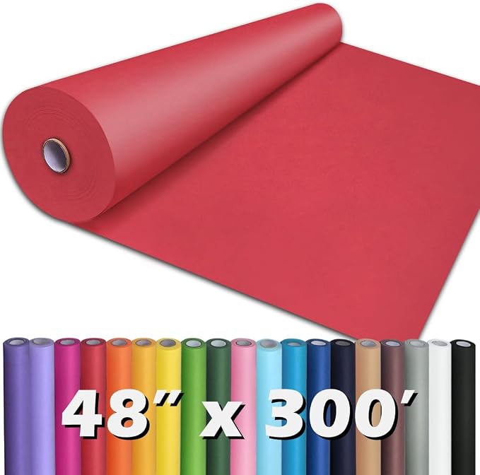 PerkHomy Red Kraft Paper Roll 48" x 3 by PerkHomy