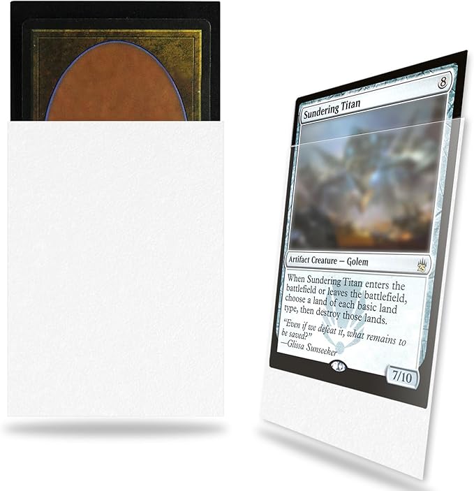 White Card Sleeves 200 Pack, Standard Card Sleeves Sturdy Sleeves Matte Back by Fabmaker
