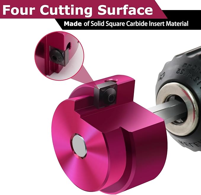 PVC Pipe Reamer 1-1/4 Inch Head, PVC Fitting Saver,Socket Saver with 3/8-Inch Hex Shaft,ABS Plastic Pipe Fitting Reamer Tool for Plumbing Sch.40 CPVC ABS Socket Hub Removing,Fit 1/2" Drills