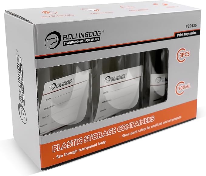 ROLLINGDOG 3 PC Plastic Paint Containers - Image 7