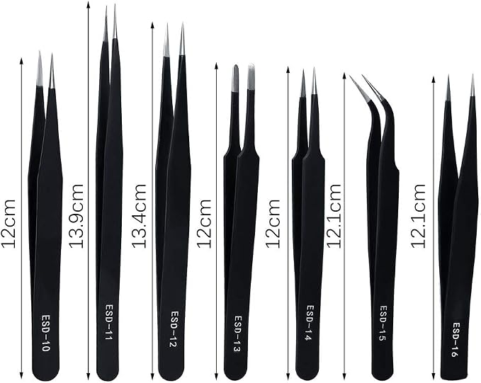 ZHIYE Precision ESD Anti-Static Tweezers, Jewelry-making, Laboratory Work - Image 2