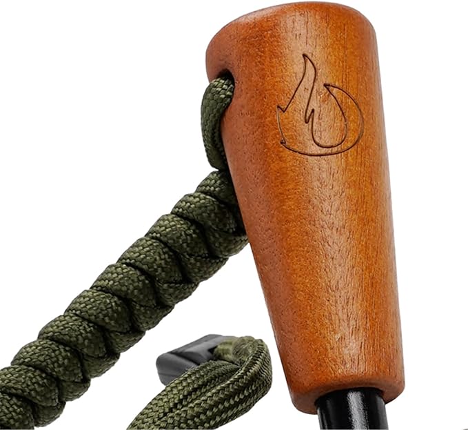 Fire Starter Survival Tool, Ferro Rod Kit with Tinder Wick, Pouch, Waterproof Flint and Steel Fire Starter for Camping, Hiking and Backpacking Gear