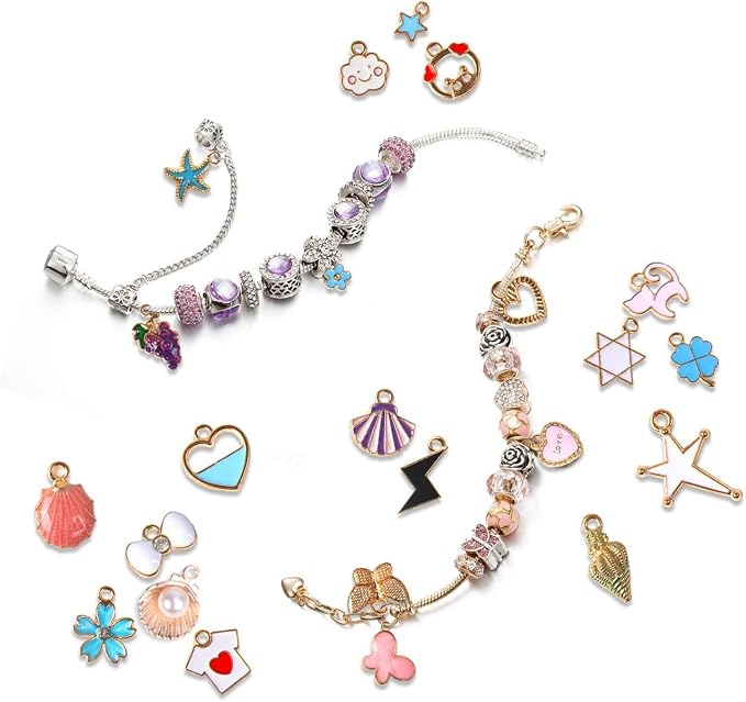 SANNIX 110pcs Assorted Gold Plated Enamel Pendants Necklace Bracelet Charms - Image 4