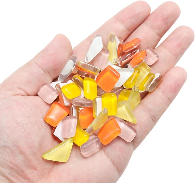 200g Assorted Colors Irregular Crystal Glass Mosaic Tiles, Colorful Glass - Image 2