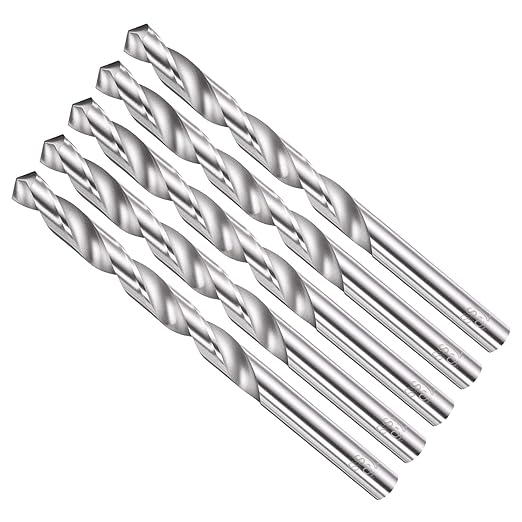 Drill Bit, 7.5mm Cutting Diameter, 4241 HSS 118° Cutting Angle Uncoated Bright Versatile Jobber Bits - (Applications: for Drilling Plastic Wood Soft Metal), 5-Pieces