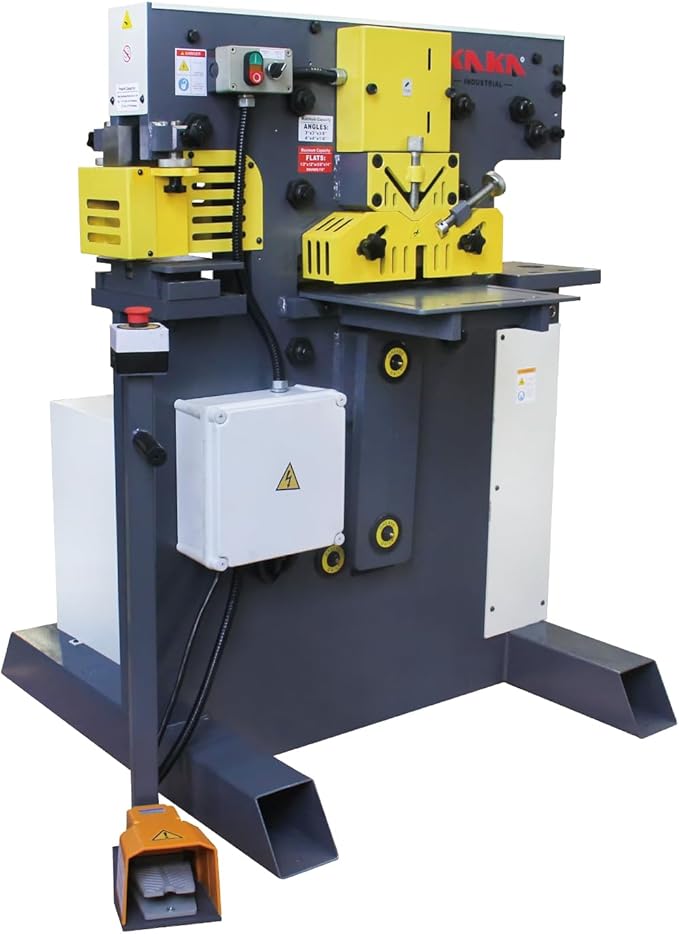 Kaka Industrial 60 Ton multi-function Metal Ironworker M-60 Punch Shear Notcher Brake 220V 3 phase
