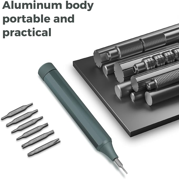 Screwdriver - Screwdriver Set 23-in-1 with 11Pcs Double End S2 Steel Precision Bit Set, Mini Phillips Torx Bits Ideal for Glasses Watch Phone and Electronics Repair