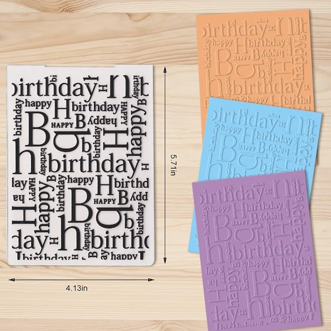 Happy Birthday Plastic Embossing Folders - Image 2