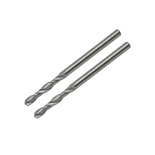 1/8" Solid Carbide Jobber Drill Bits with Straight Shank and 118° Point Angle, Made from Tungsten Carbide Material,2-Pieces