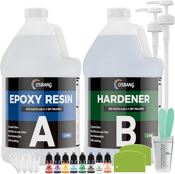 Epoxy Resin 2 Gal, Crystal Clear Epoxy Resin by OSBANG